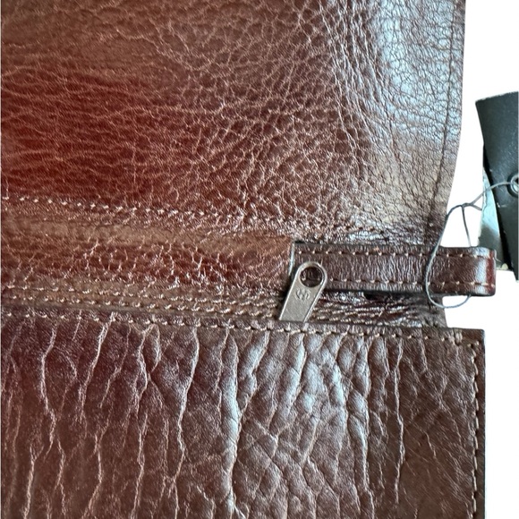 Wilson Leather Brown Basket Weave Pebble Leather Wristlet Wallet Unisex NWT VTG - Picture 7 of 8